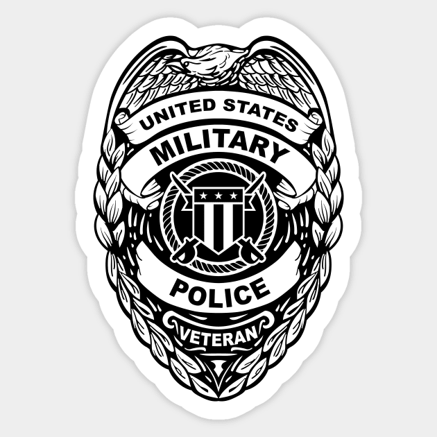 U.S. Military Police Veteran Black Badge Sticker by hobrath